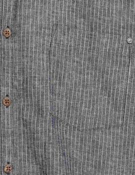 Camisa Blend 20711839 azul rayas lino para hombre