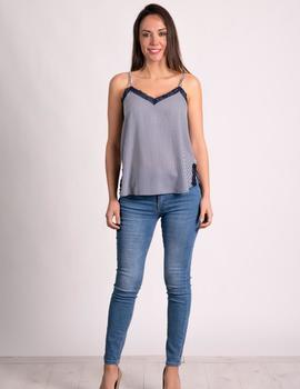 Top lencero rayas con puntilla