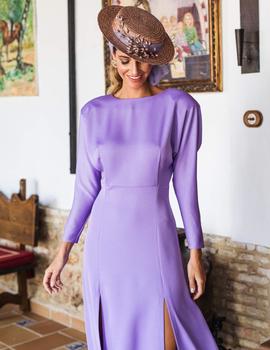 Vestido BLANCA MARTIN abertura malva