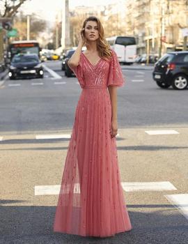 Vestido MARFIL pedreria coral