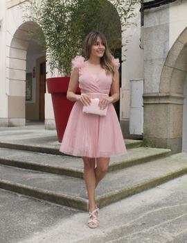 VESTIDO LARA TUL ROSA PALO