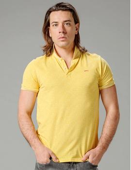 Polo DARK - FISH 17532 amarillo estampado para hombre