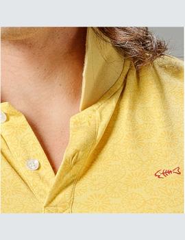 Polo DARK - FISH 17532 amarillo estampado para hombre