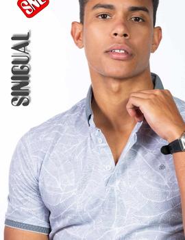 Polo SINIGUAL12354 gris estampado para hombre