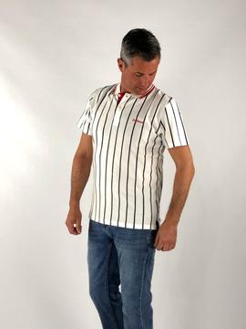 Polo SOUTHWEST Billy blanco rayas para hombre