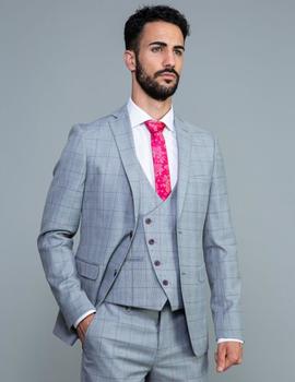 Traje con chaleco LINO CLEMENTE Chacal gris cuadros