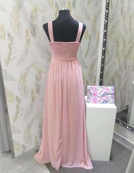 VESTIDO ESCOTE CRUZADO ROSA PALO