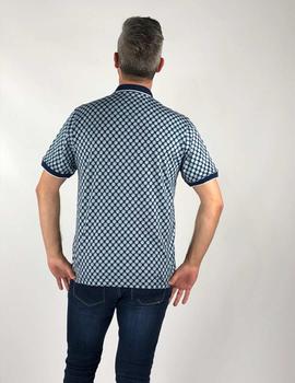 Polo LA VESPITA 50522 azul estampado para hombre