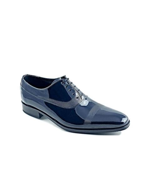 Zapato charol azul hombre