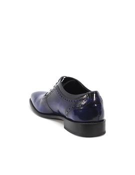 Zapato brillo 3725 azul para hombre