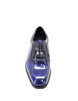 Zapato brillo 3725 azul para hombre