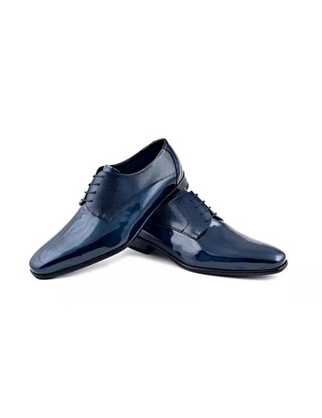 Zapato grabado azul para hombre