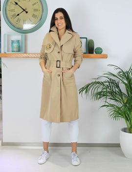 Trench larga camel