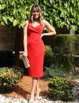 VESTIDO MIDI NUDE ROJO