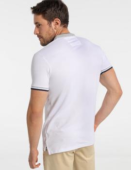 Polo BENDORFF Pique blanco cuello mao para hombre