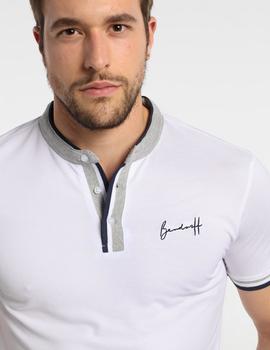 Polo BENDORFF Pique blanco cuello mao para hombre