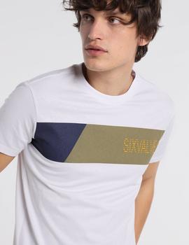 Camiseta SIX VALVES Franja blanca para hombre