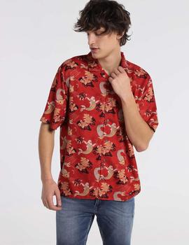 Camisa  manga corta SIX VALVES Polera roja dibujos