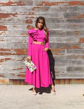 CONJUNTO TOP MANGA -FALDA BUGANVILLA