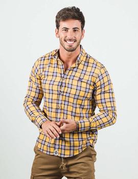 Camisa SCHICKIMICKI SK332 mostaza cuadros para hombe