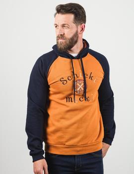 Sudadera SCHICKIMICKI SK407 naranja capucha para hombre.