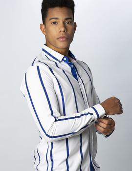 Camisa  blanca rayas azules