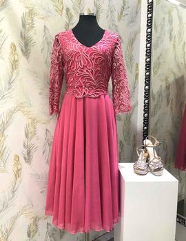 VESTIDO MONCHO HEREDIA MIDI  ROSA