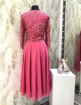 VESTIDO MONCHO HEREDIA MIDI  ROSA