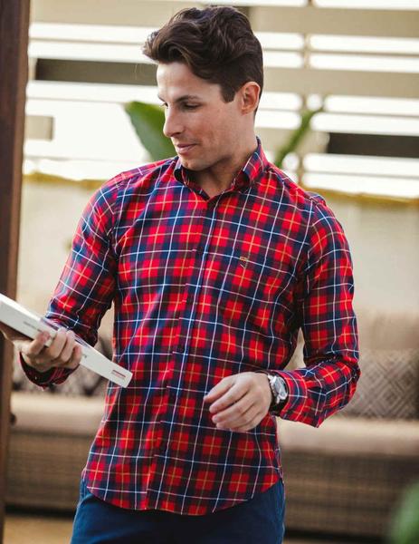 subtítulo Marcado paquete Camisa cuadros CARLOS CÓRDOBA 52434 roja para hombre