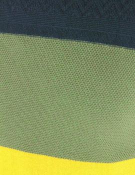 Jersey cuello redondo 358 tricolor mostaza para hombre