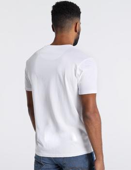 Camiseta SIX VALVES franjas Royal blanca para hombre
