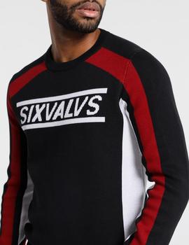 Jersey SIX VALVES Intarsia negro para hombre