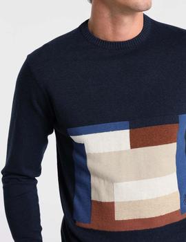 Jersey  BENDORFF intarsia marino para hombre.