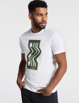 Camiseta blanca print verde