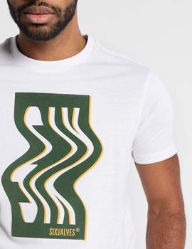 Camiseta blanca print verde