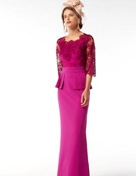 Vestido largo fucsia