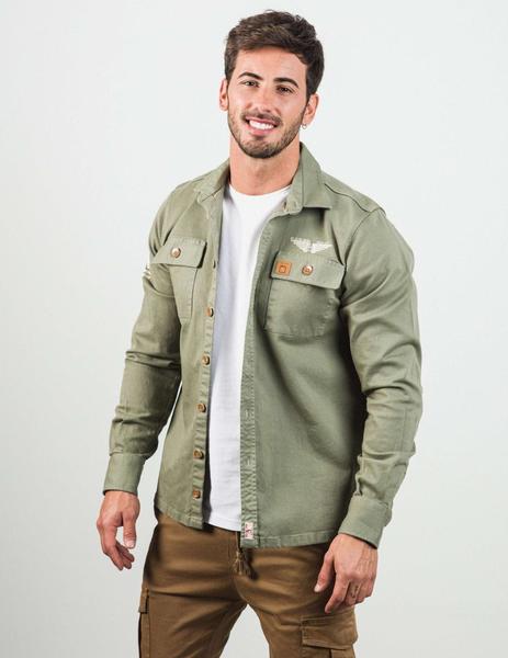 Sobrecamisa YELLOW 8268 verde militar para hombre