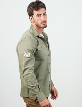 Sobrecamisa YELLOW SKIN 8268 verde militar para hombre