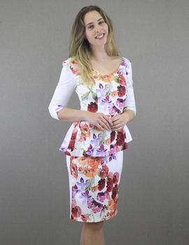 Vestido floral peplum