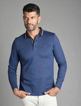 Polo manga larga REVER Ucles azul para hombre