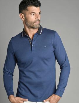 Polo manga larga REVER Ucles azul para hombre