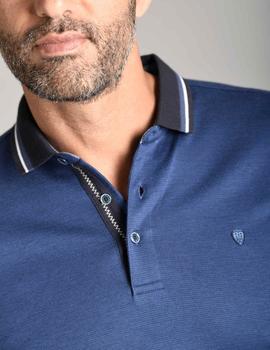 Polo manga larga REVER Ucles azul para hombre