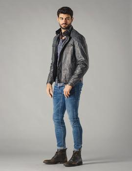 Cazadora DARK and FISH 10606 polipiel azul denim