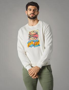 Sudadera DARK and FISH Fresh Fun crema para hombre