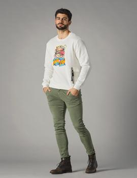 Sudadera DARK and FISH Fresh Fun crema para hombre