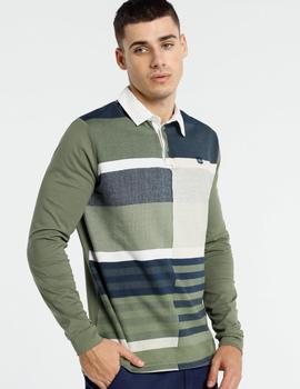 Polo manga larga BENDORFF raya verde para hombre