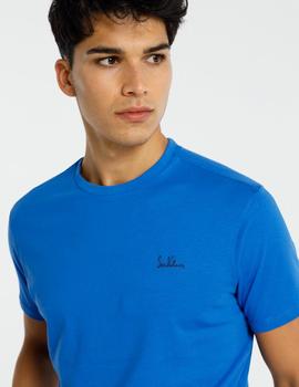 Camiseta básica azul logo