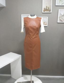 VESTIDO COMBI POLIPEL MARRON