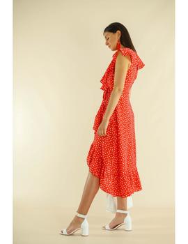 VESTIDO AFRICA  LUNARES ROJO