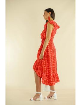 VESTIDO AFRICA  LUNARES ROJO